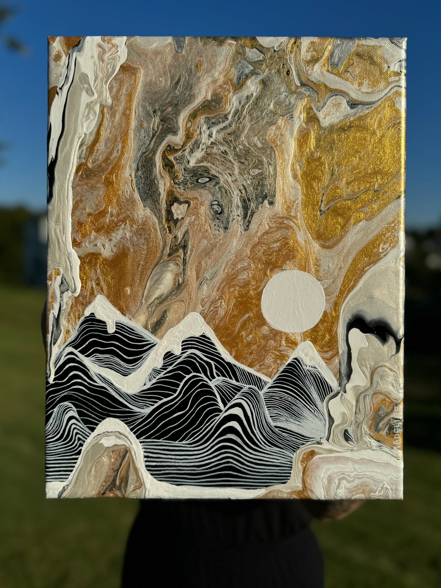 Golden Mountainscape - Original Canvas Painting - SOLD
