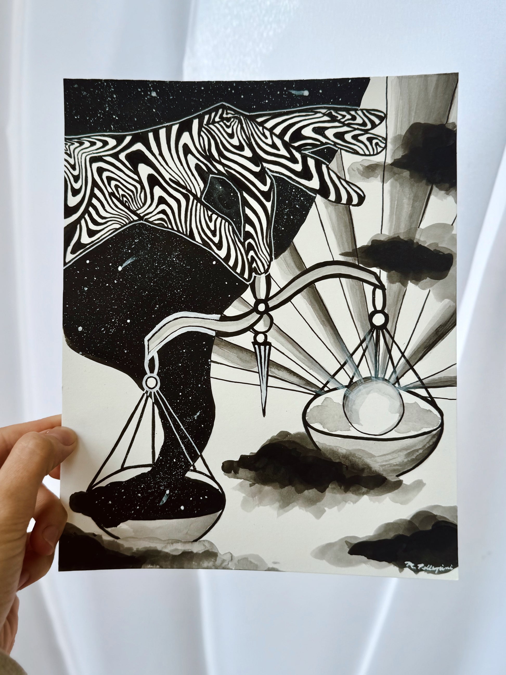 Heavy (Day 9 Prompt) - 8x10 Ink Painting