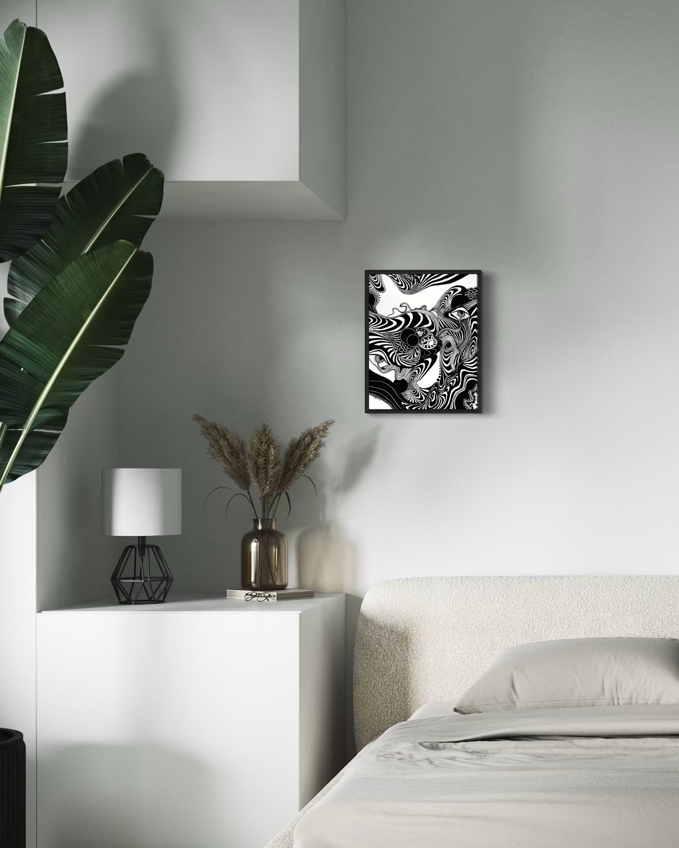 Fluidity - Original Framed Ink Painting