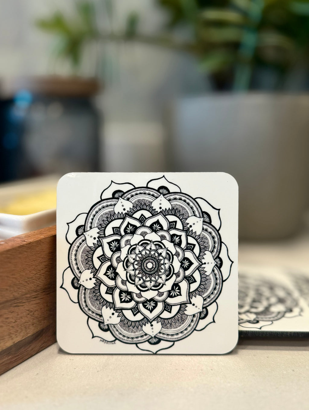 Kaleidoscope Masonite Coaster Set