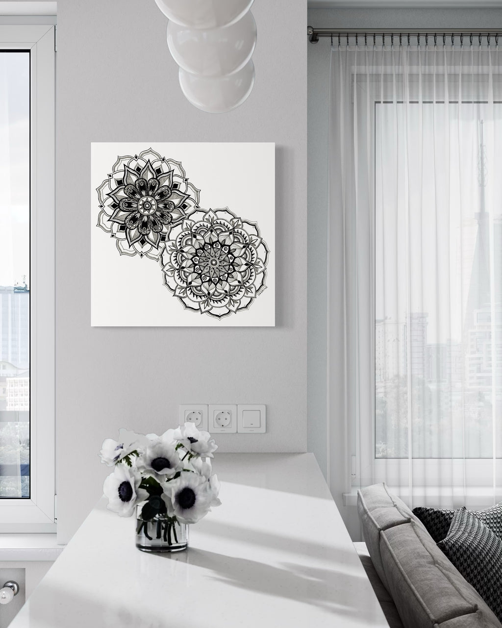 Mandala Blossoms Canvas Print