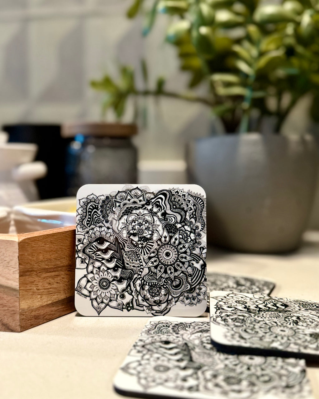 Creating Again Masonite Coaster Set