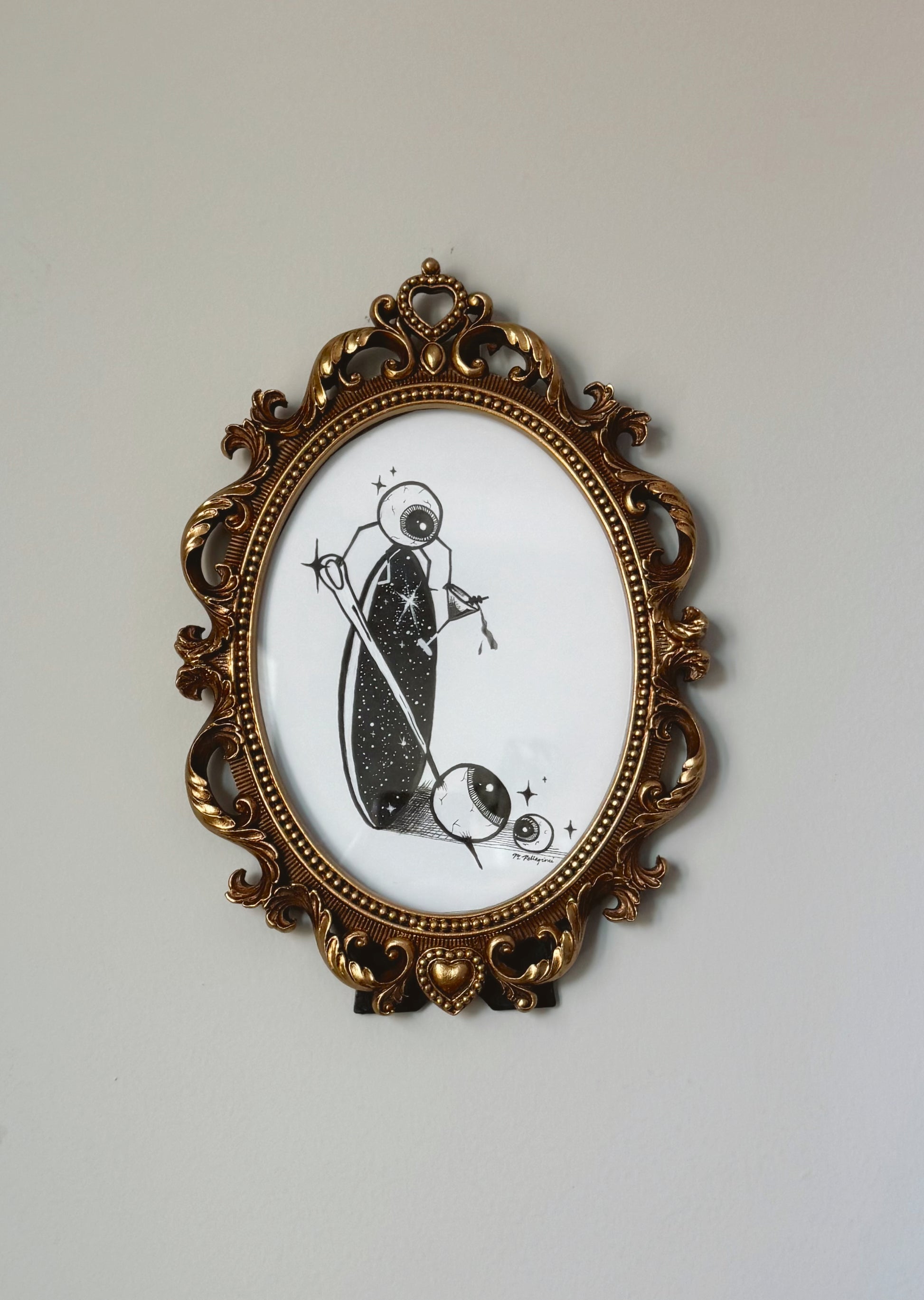 Pierce (Inktober Day 6 Prompt) - 6x8 Framed Ink Painting