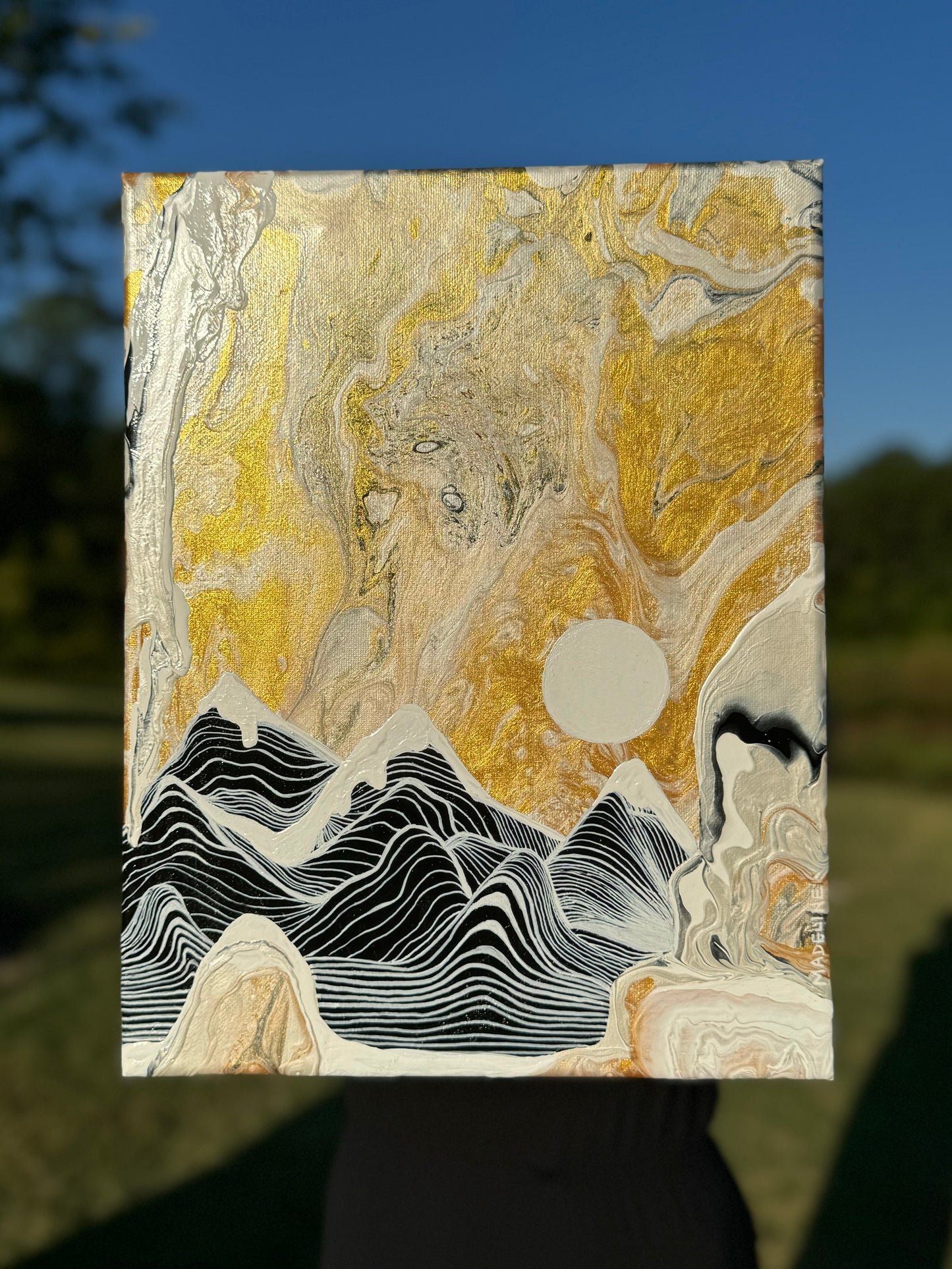Golden Mountainscape - Original Canvas Painting - SOLD