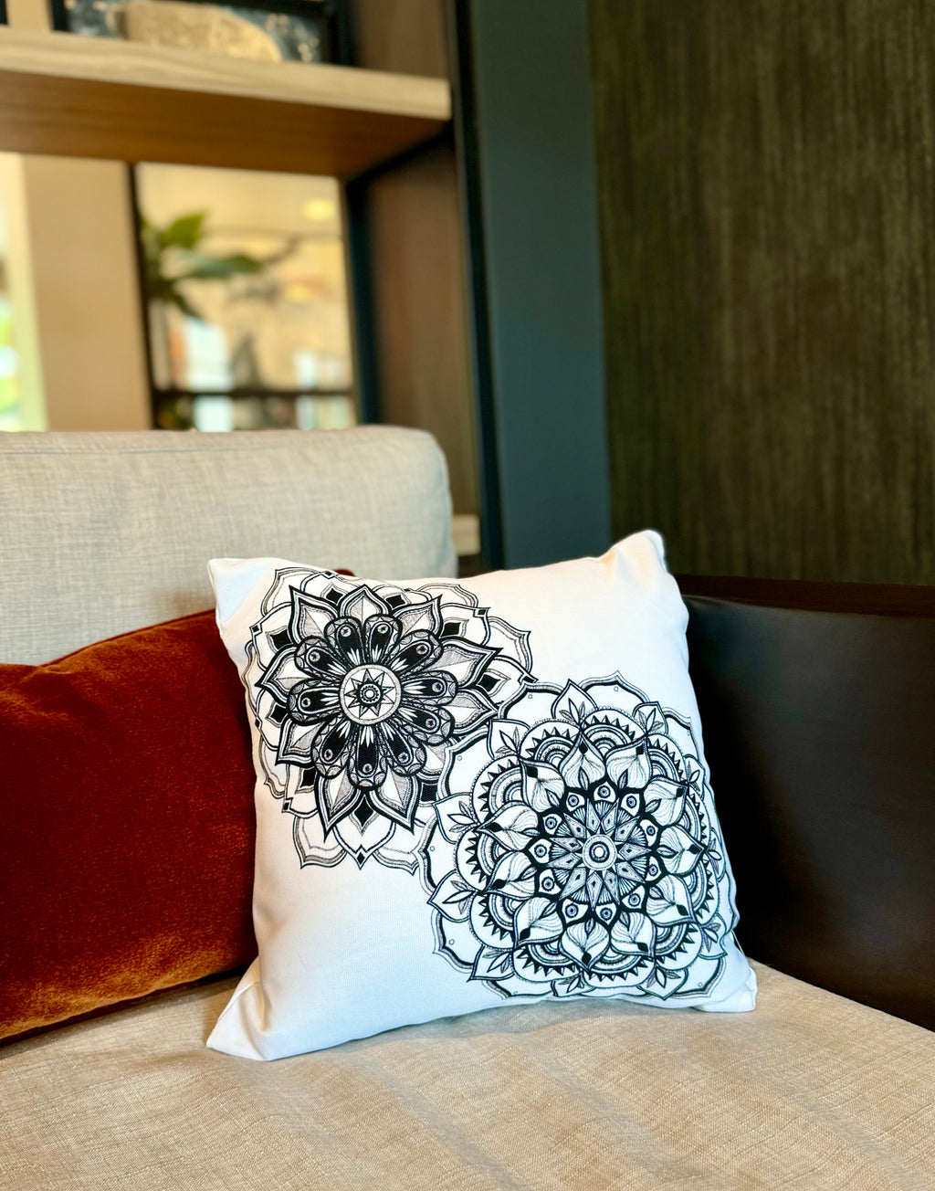 Mandala Blossoms Throw Pillow