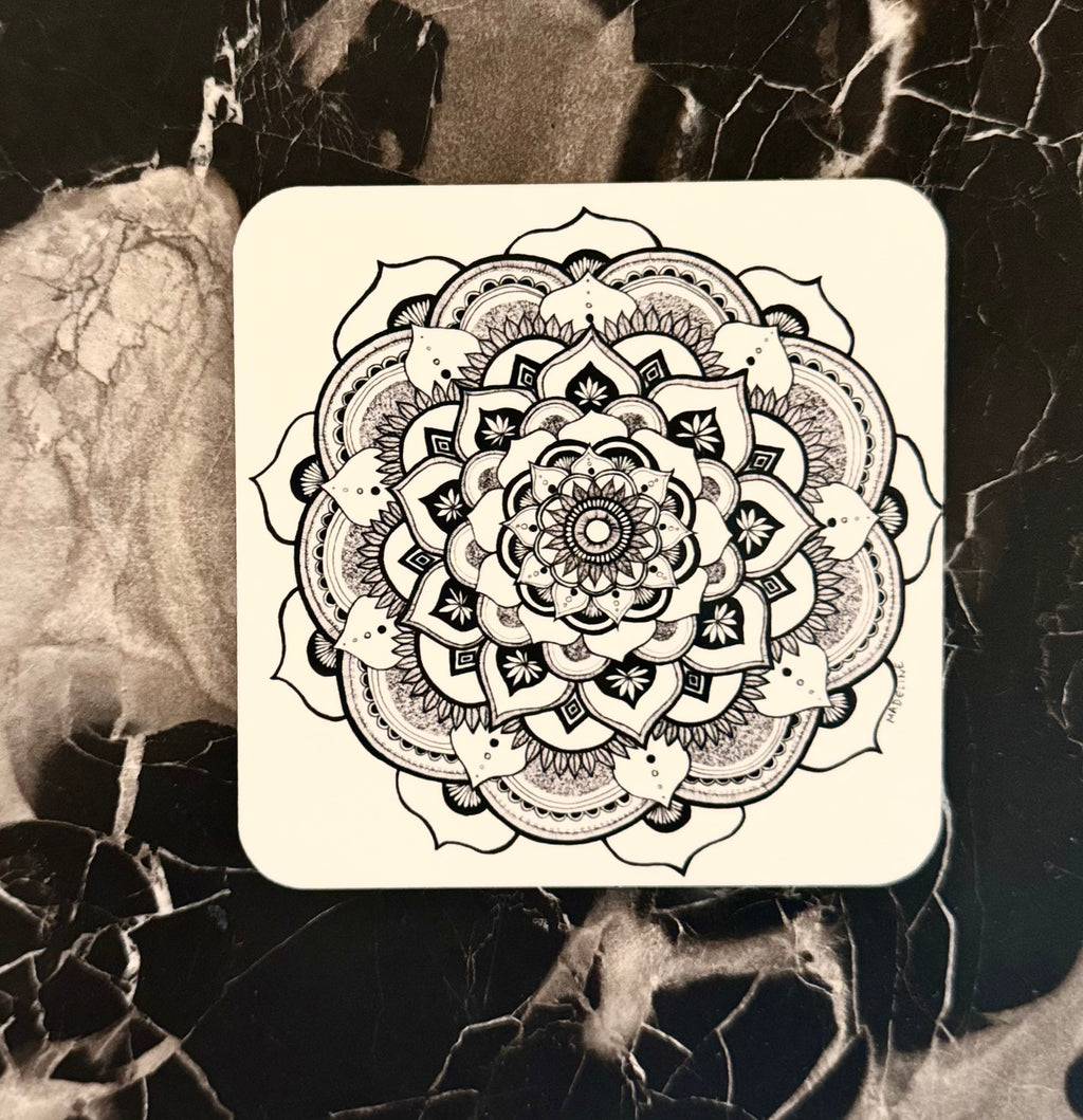 Kaleidoscope Masonite Coaster Set