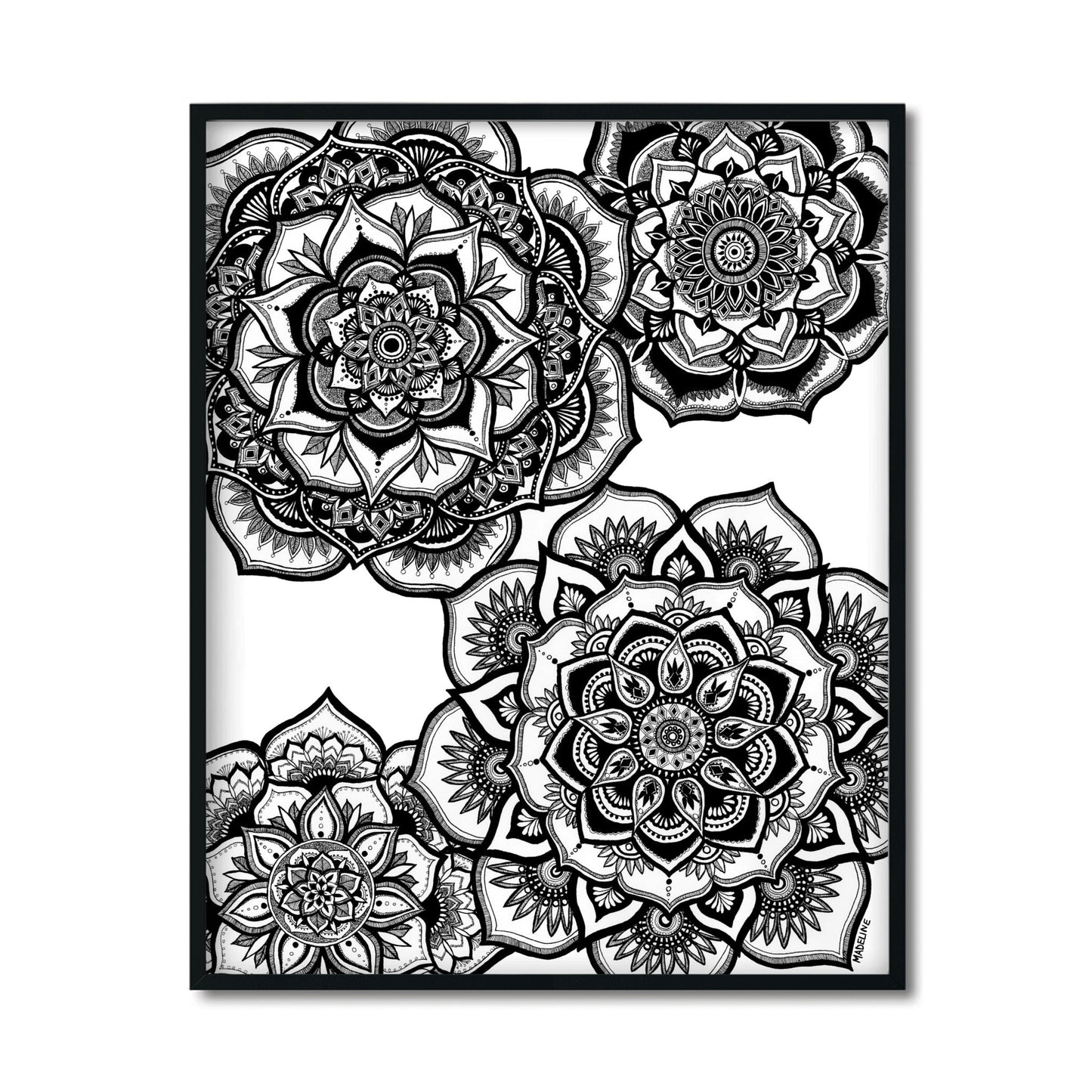 Floral Fascination - Framed Canvas Print 11x14in (XAOS)