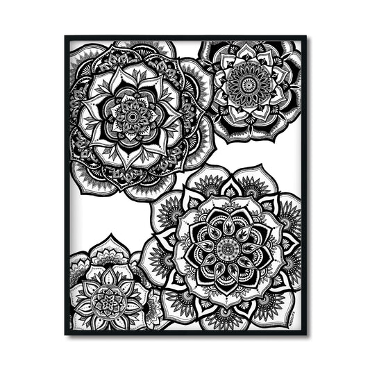 Floral Fascination - Framed Canvas Print 11x14in (XAOS)