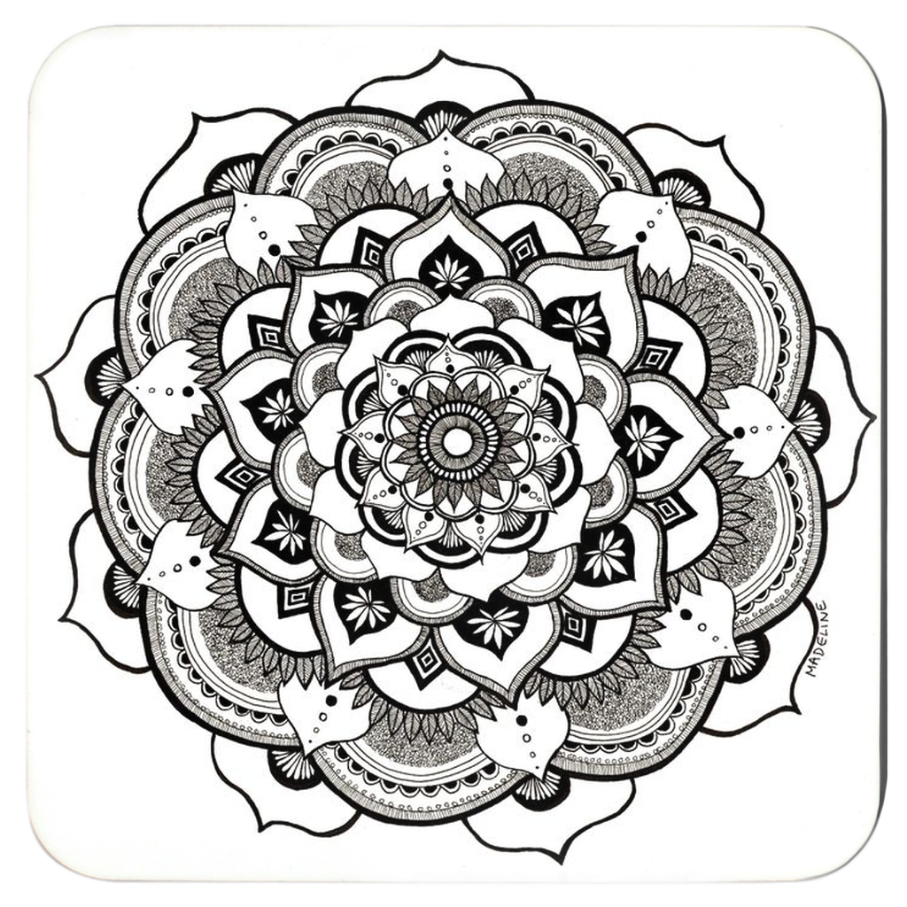 Kaleidoscope Masonite Coaster Set