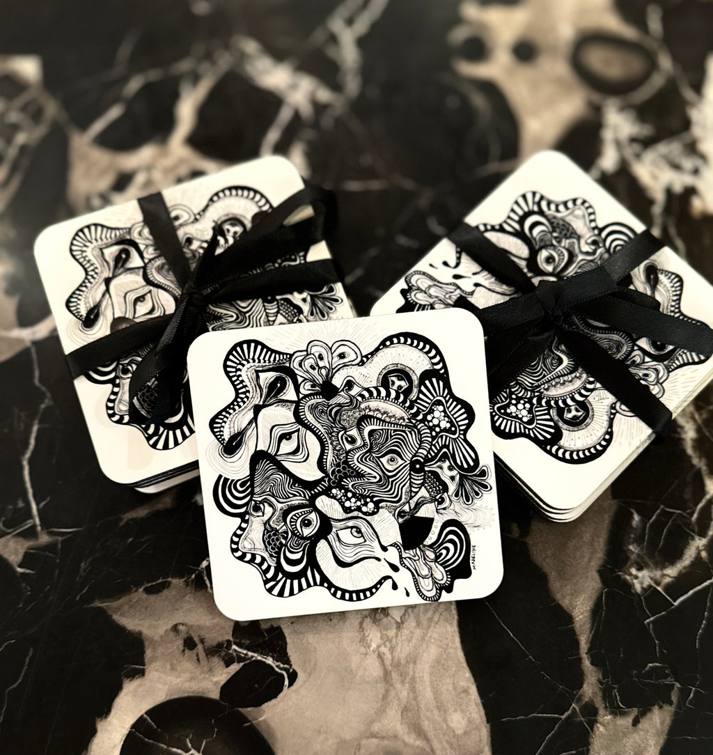 Vision Illusion Masonite Coaster Set