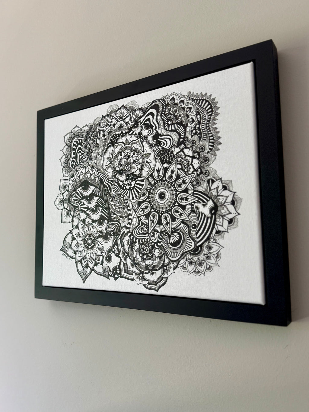 Creating Again - 11x14 inch Canvas Print with Black Floating Frame