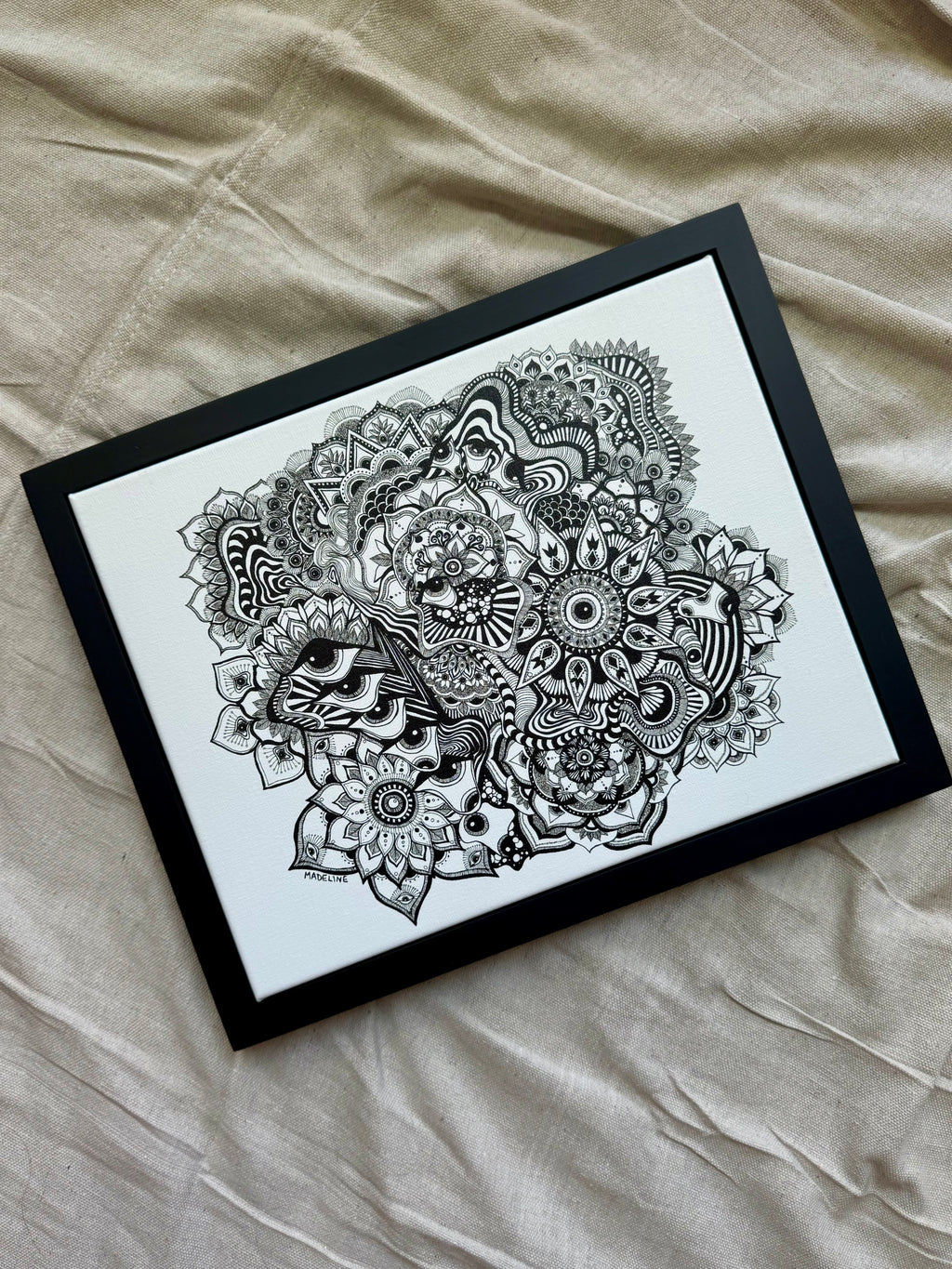 Creating Again - 11x14 inch Canvas Print with Black Floating Frame