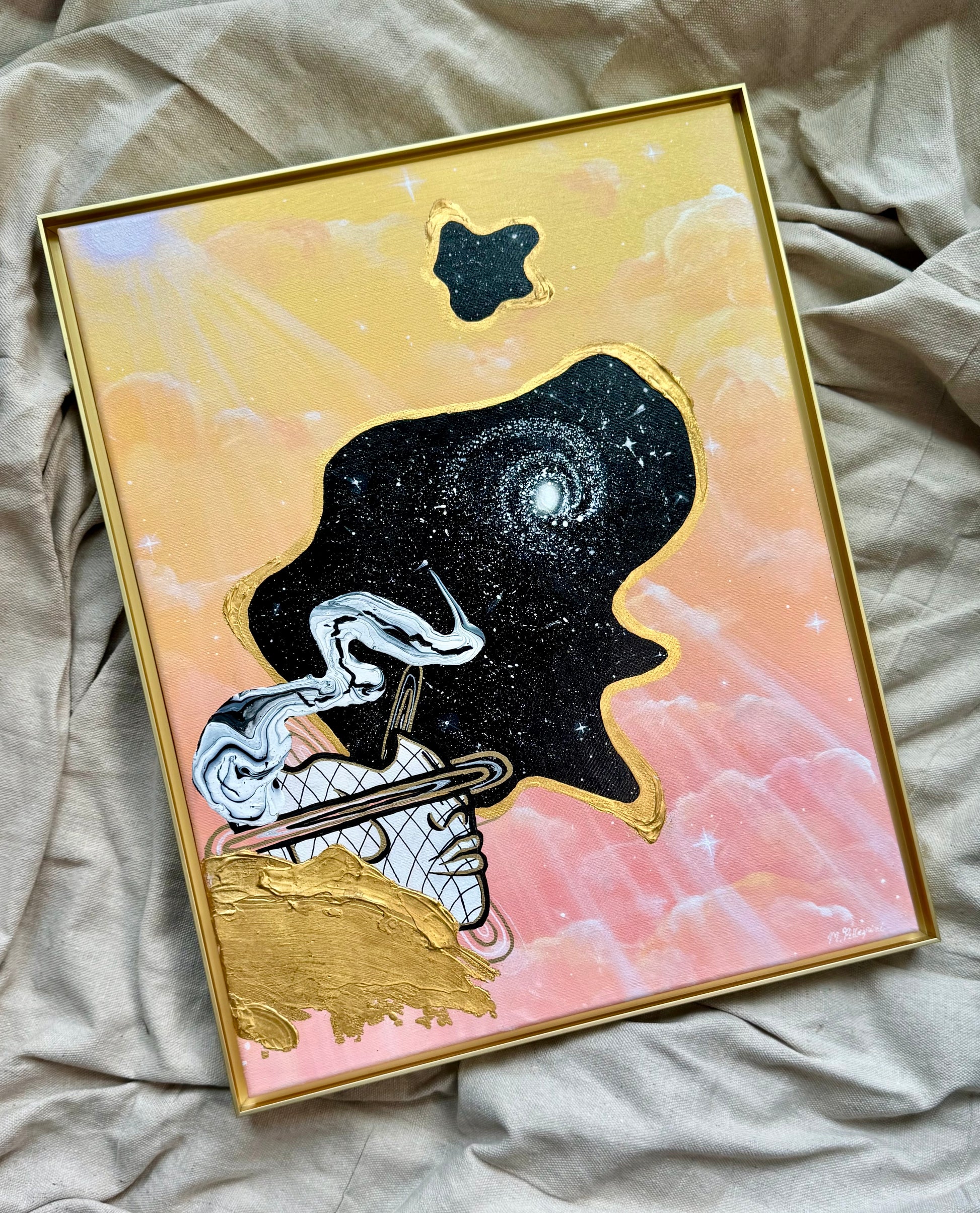 Head in the Clouds - Original Framed Canvas Painting