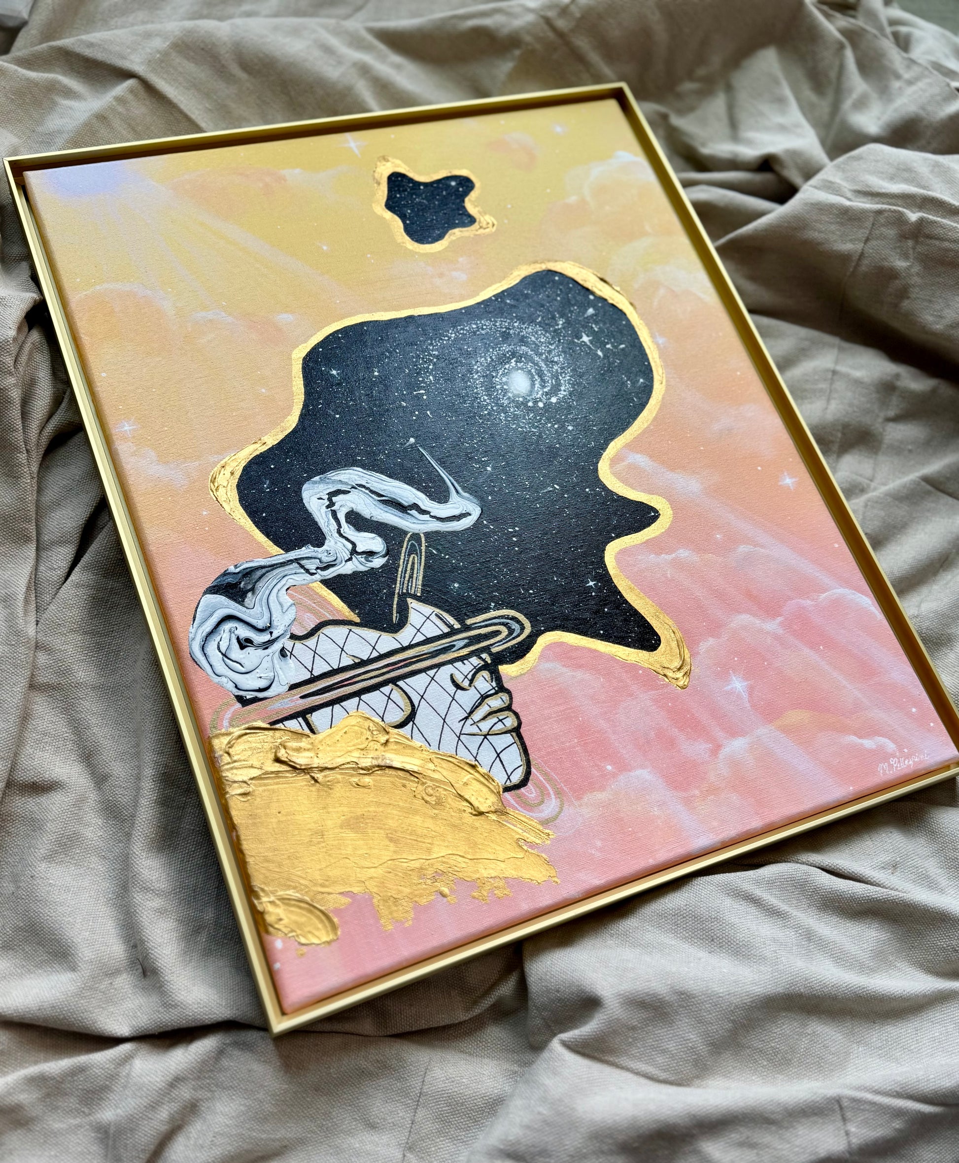 Head in the Clouds - Original Framed Canvas Painting