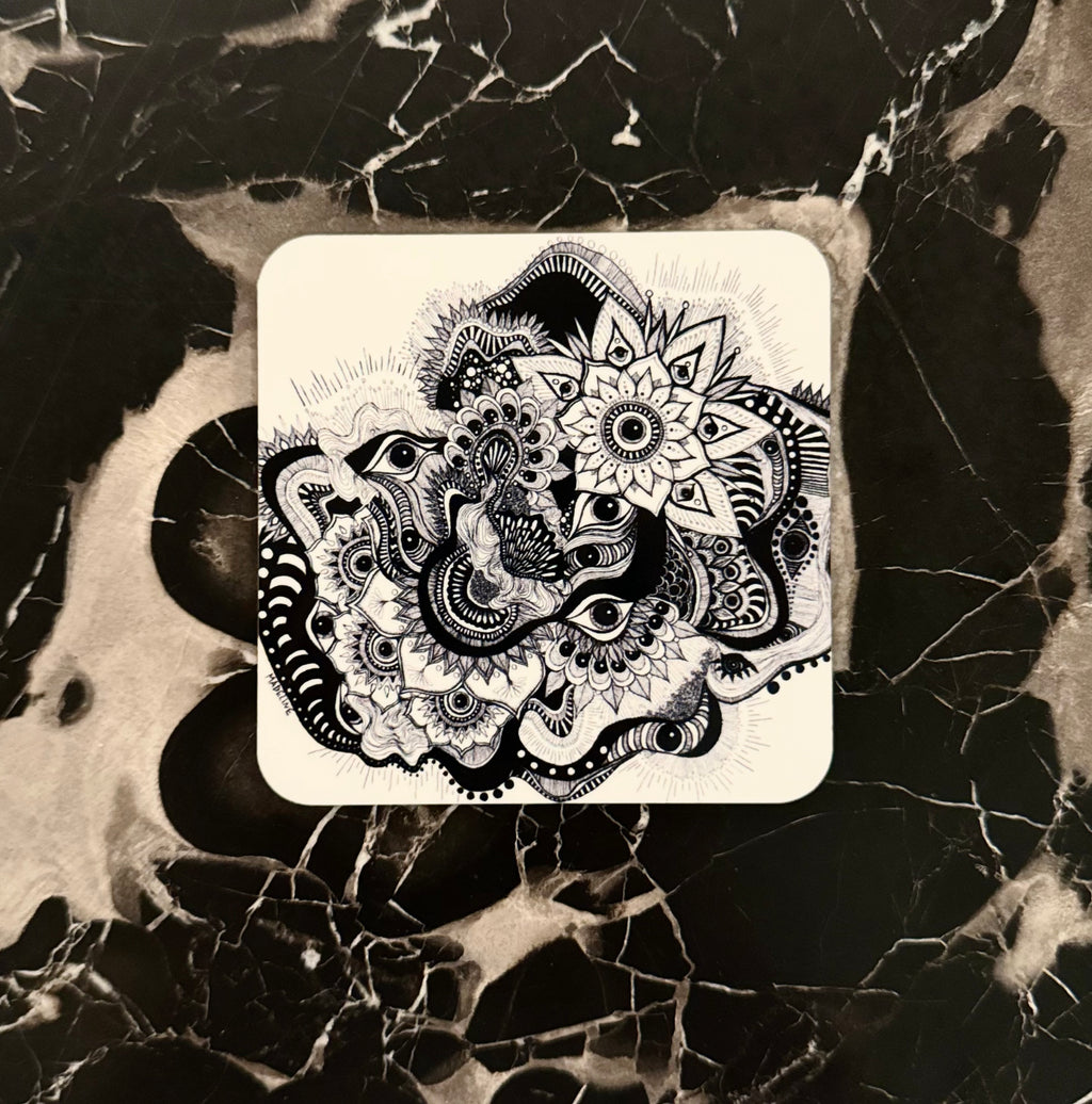 Garden of Eyes Masonite Coaster Set