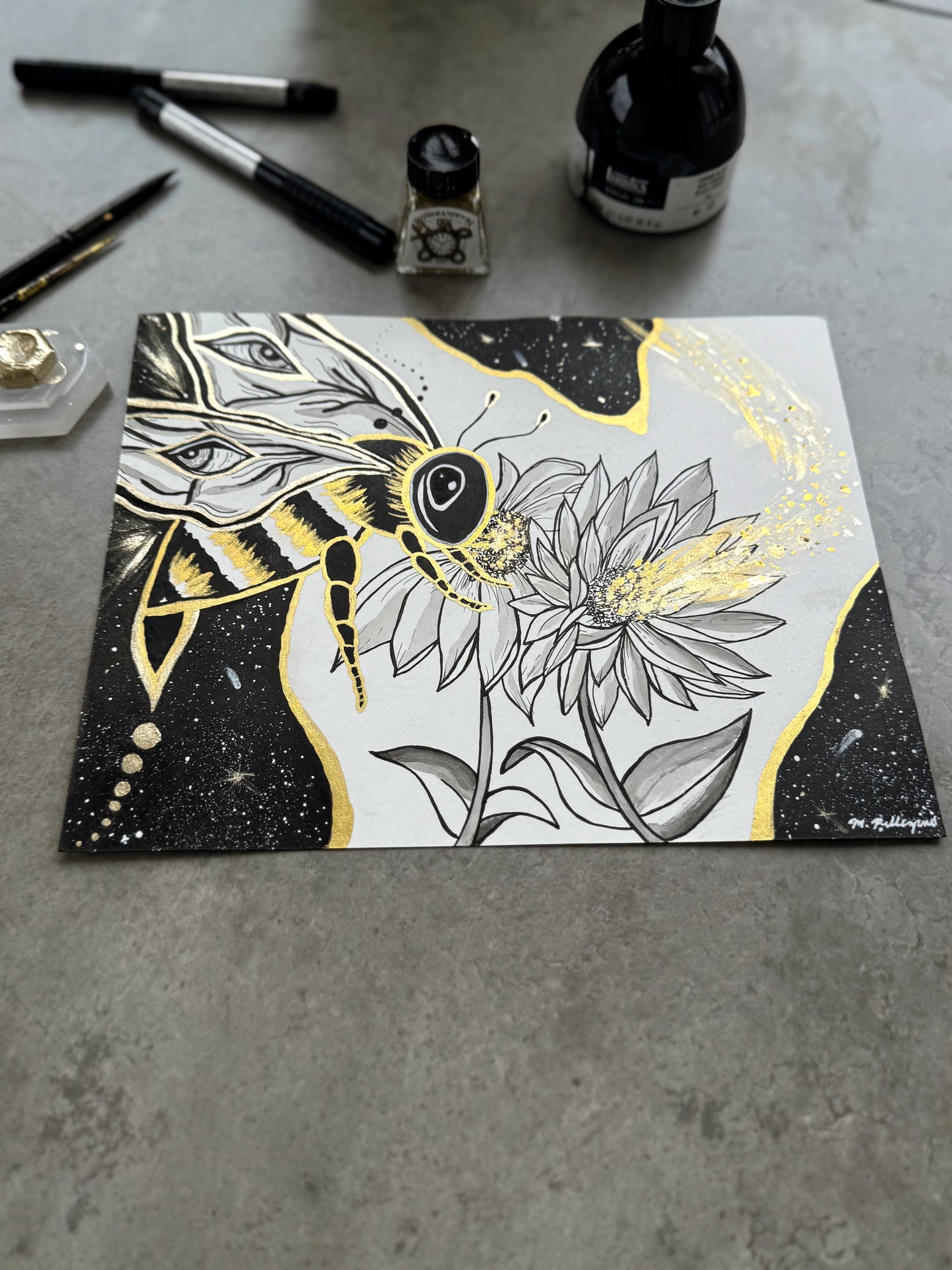 Sting (Inktober Day 11 Prompt) - Original Ink Painting - SOLD