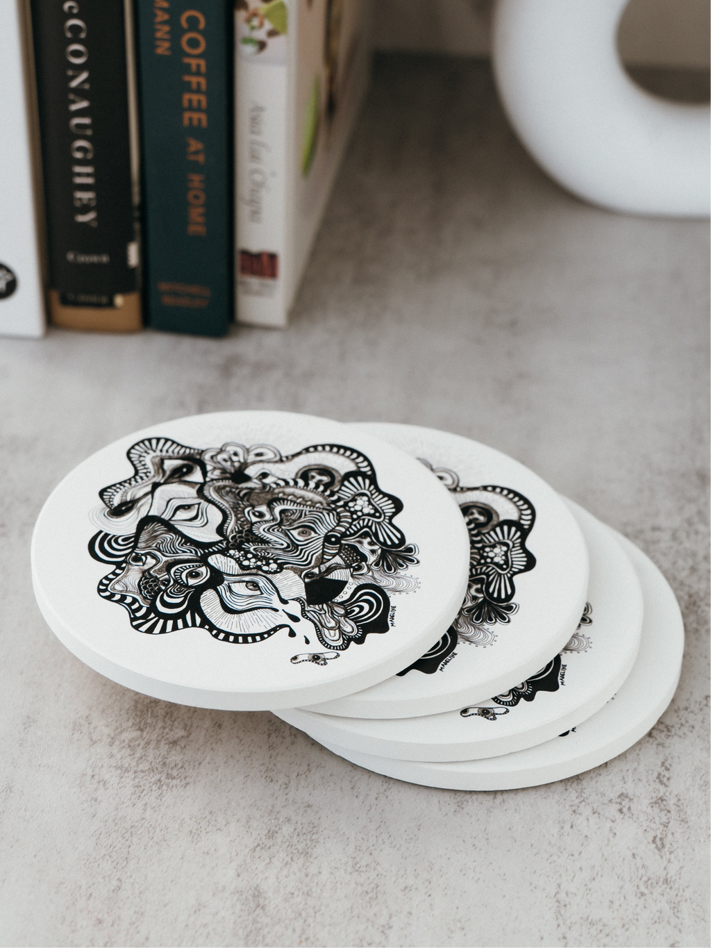 Vision Illusion - Ceramic Coaster Set of 4
