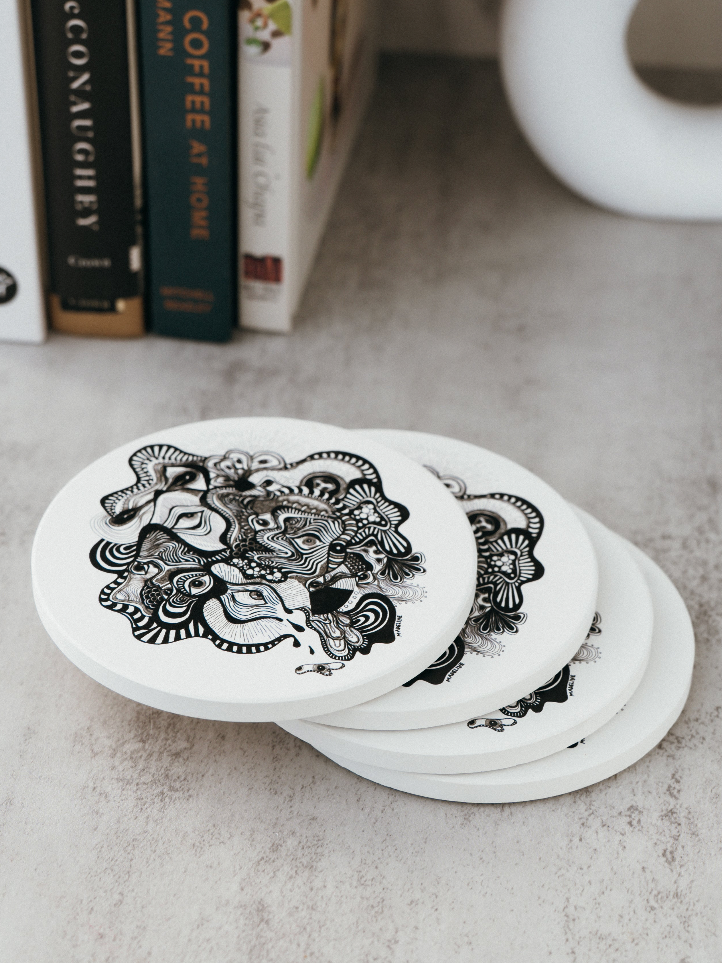 Vision Illusion - Ceramic Coaster Set (XAOS)
