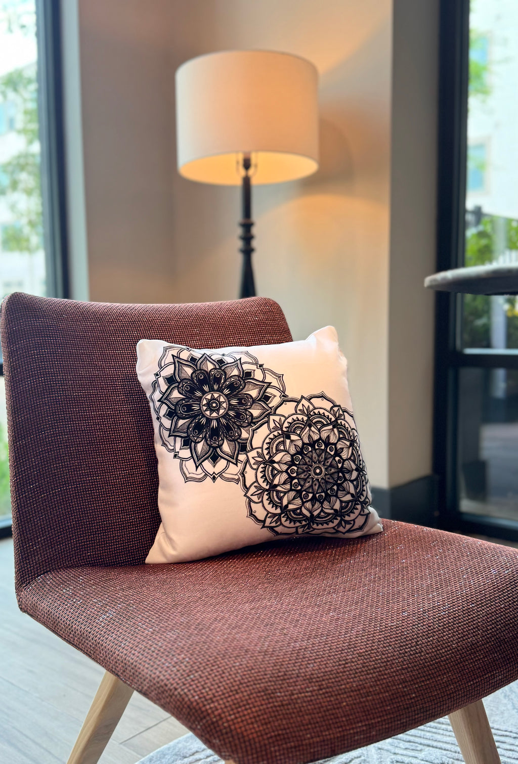Mandala Blossoms Throw Pillow