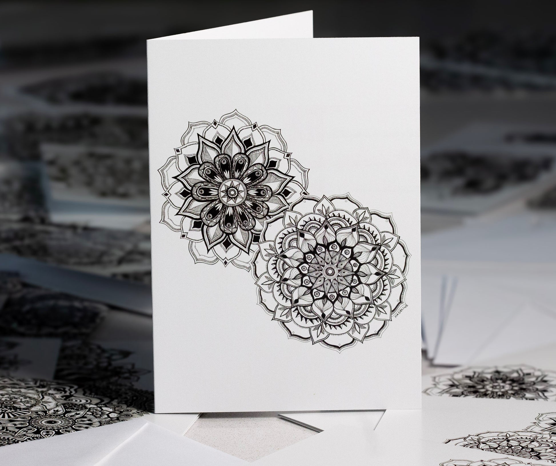 Mandala Blossoms - 5x7 Single Greeting Card