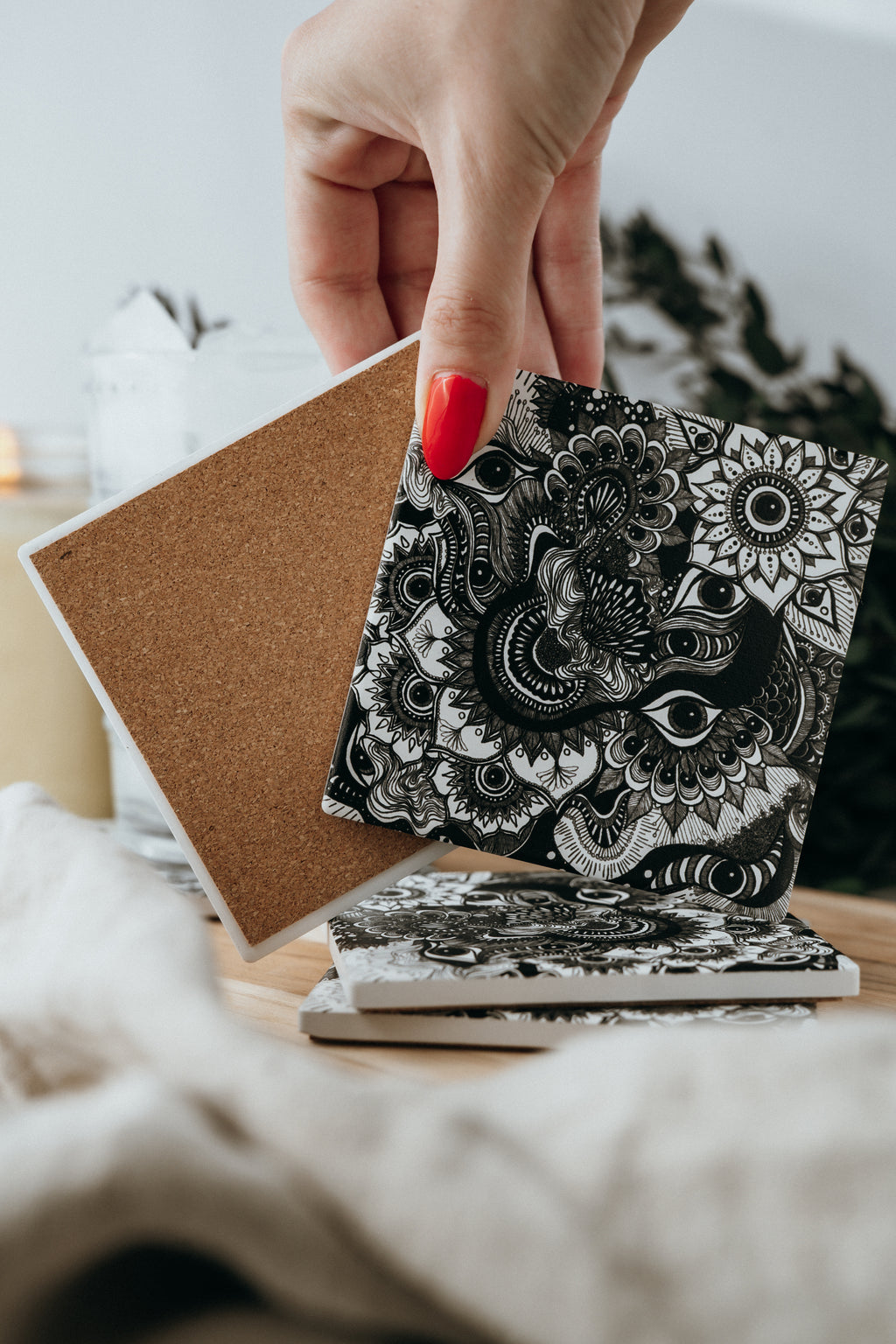 Garden of Eyes - Ceramic Coaster Set of 4