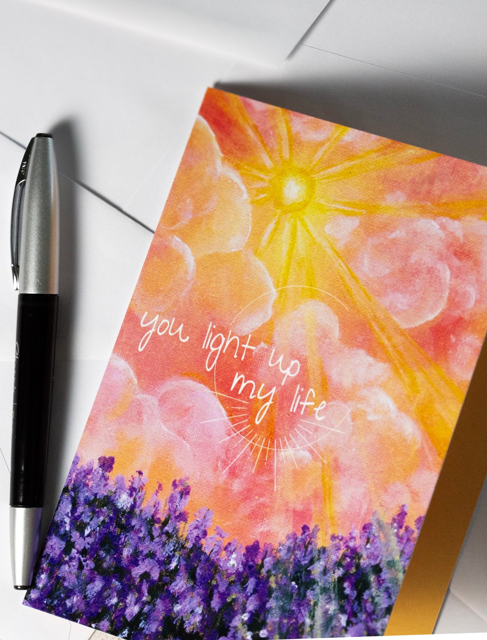 Lavender Light "You Light Up My Life" - 5x7 Single Greeting Card