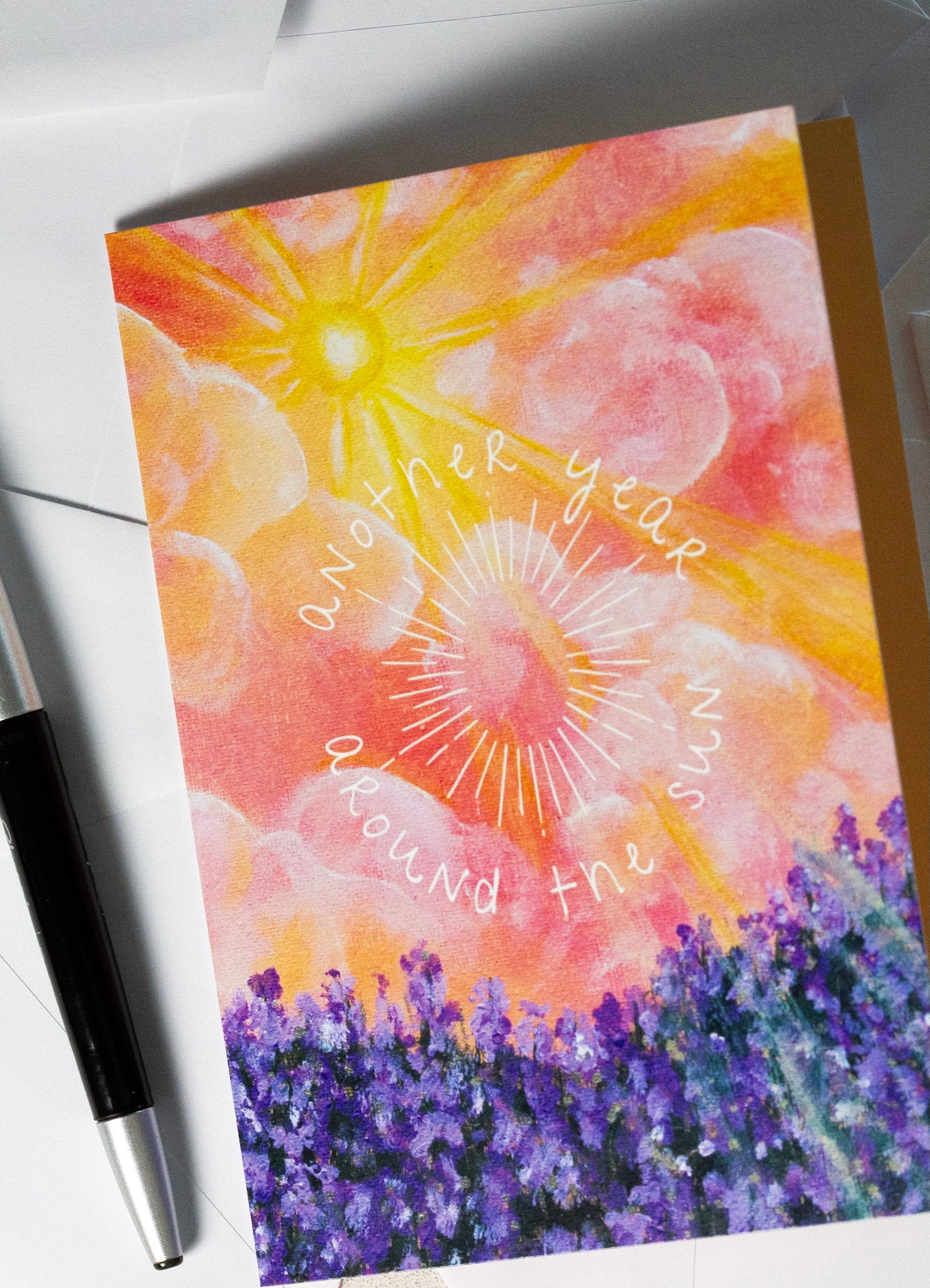 Lavender Light “Another Year Around The Sun” - 5x7 Birthday Card