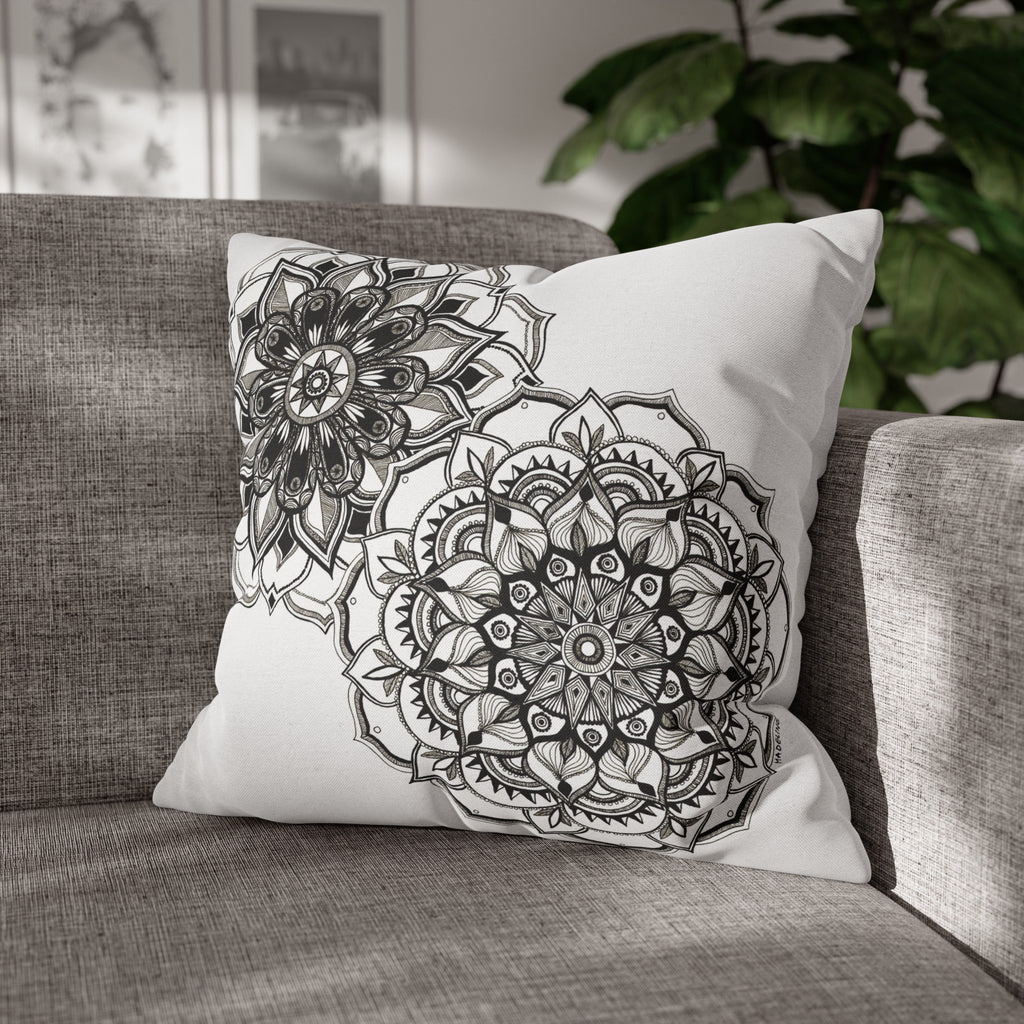 Mandala Blossoms Throw Pillow