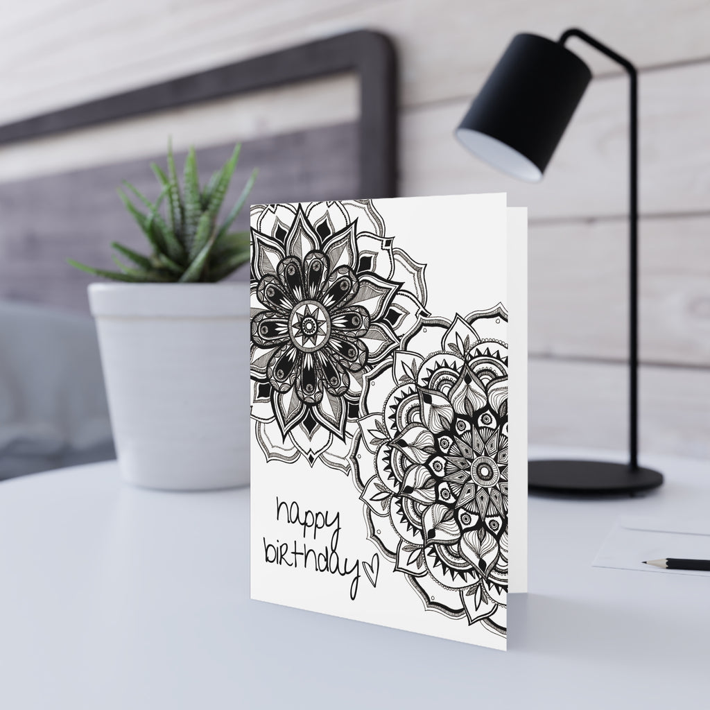 Mandala Blossoms “Happy Birthday” - 5x7 Birthday Card (XAOS)