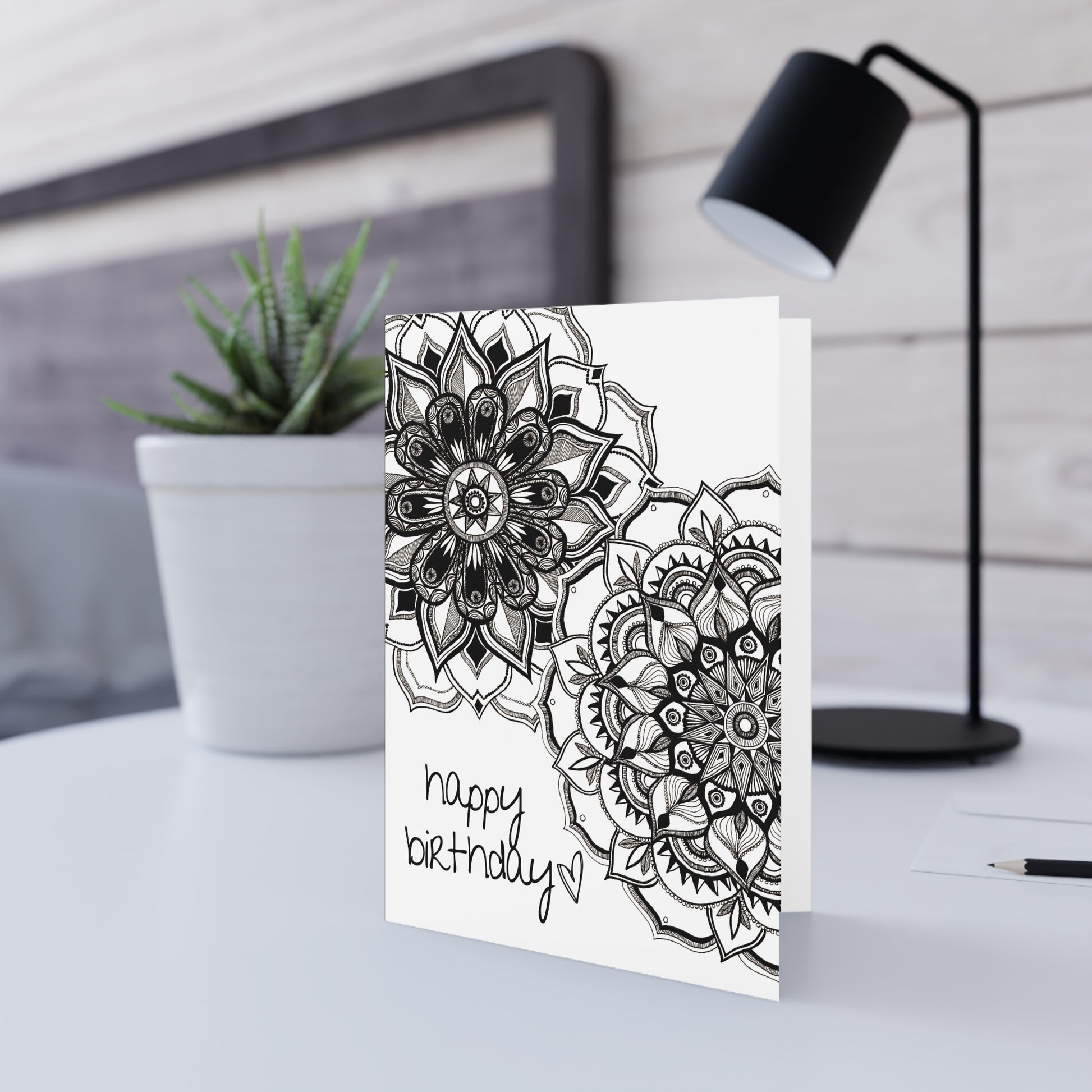 Mandala Blossoms “Happy Birthday” - 5x7 Birthday Card (XAOS)