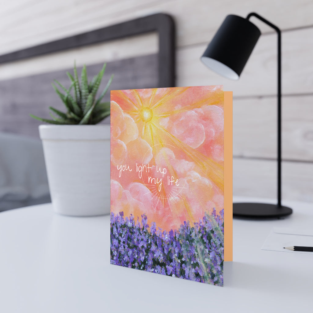 Lavender Light "You Light Up My Life" - 5x7 Greeting Card (XAOS)